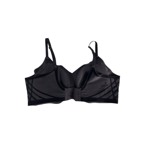 HONEYLOVE Women's Black Wire Free Padded Velvet Pattern Bra Large - Picture 4 of 4